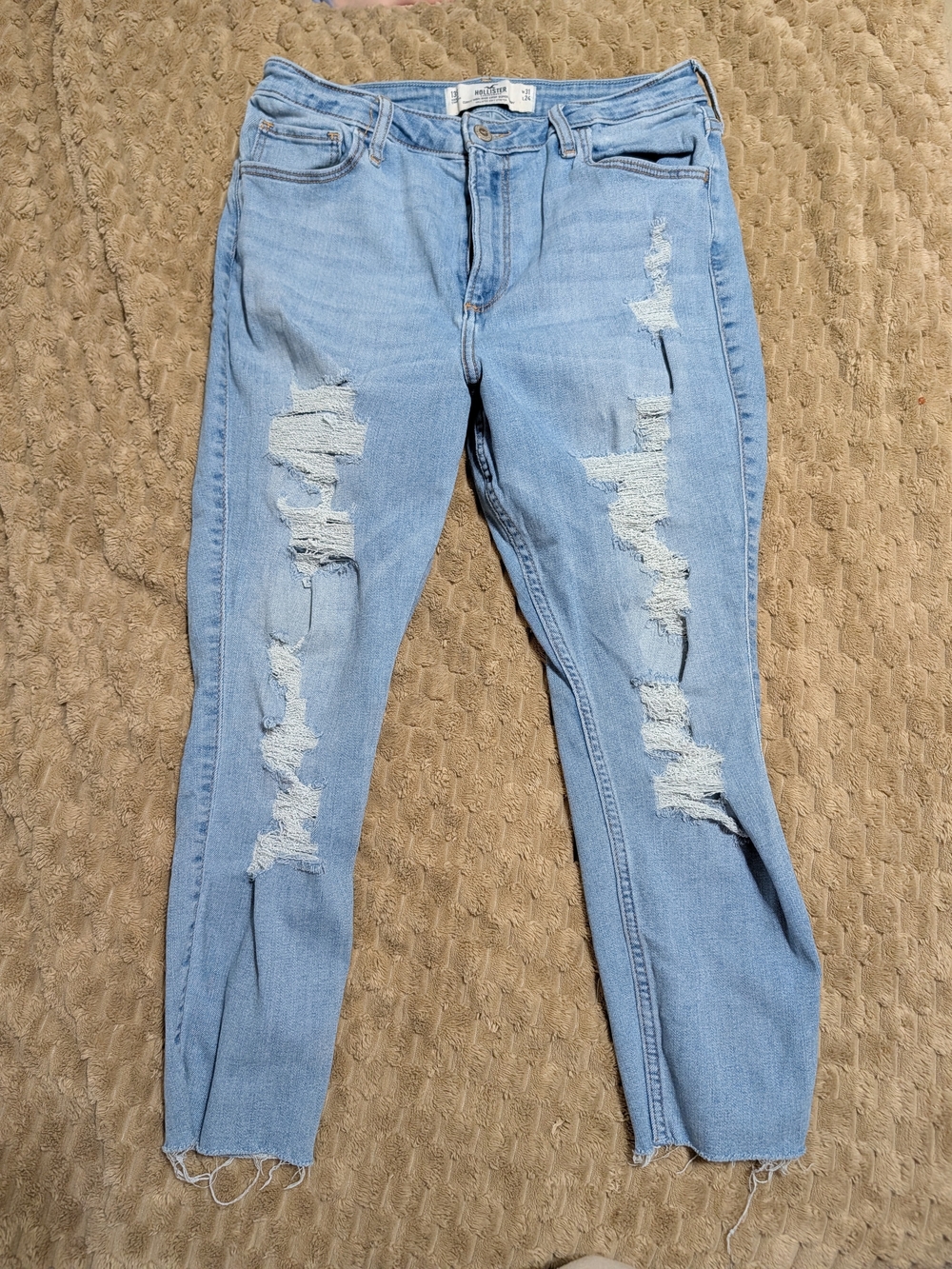 Hollister Light Blue Distressed Skinny Jeans